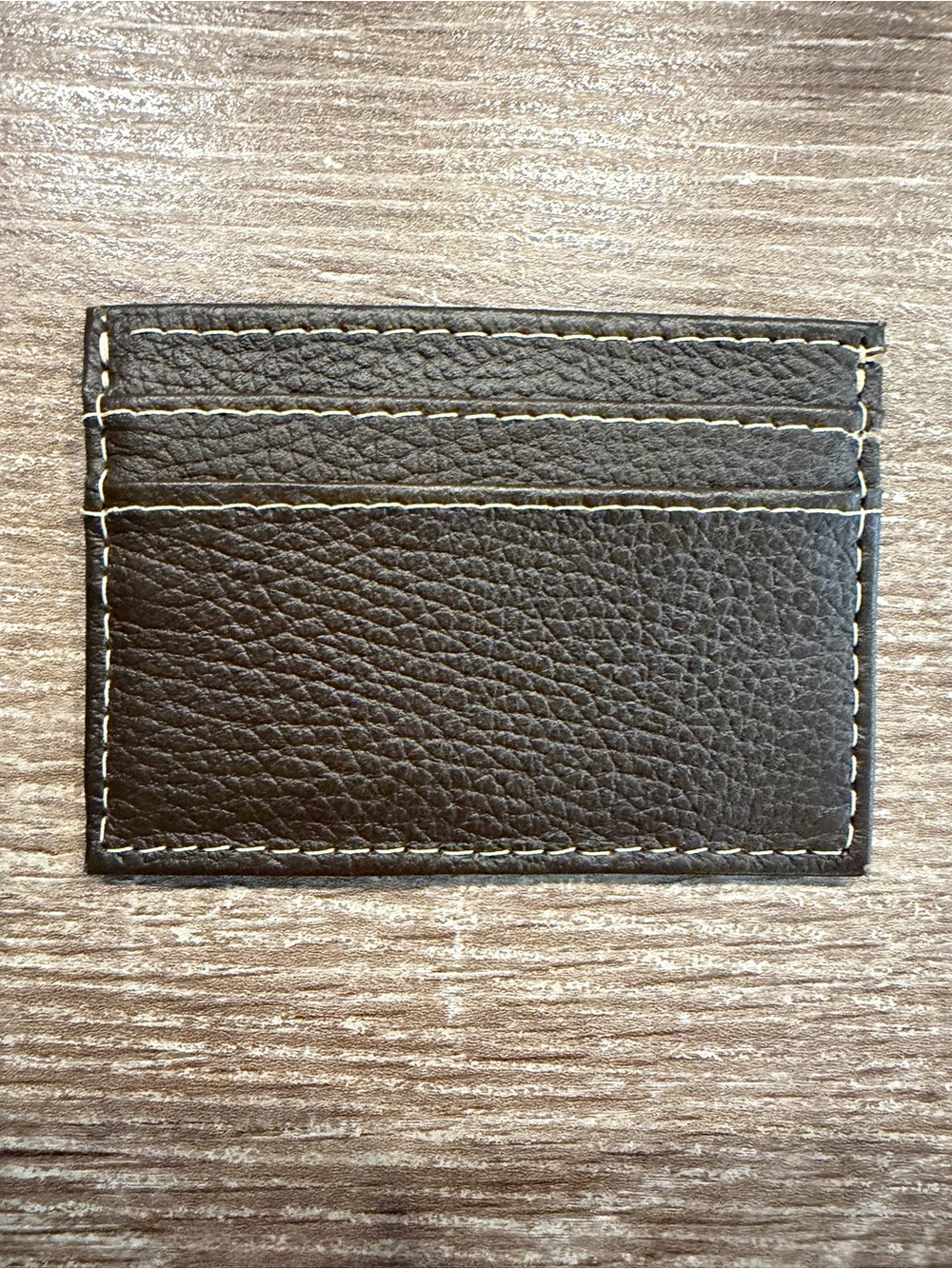 Minimalist Brown Leather Card Holder - Men Accessories